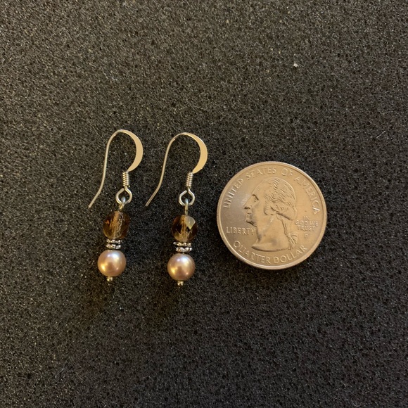 Lia Sophia Earrings Silver Brown - Picture 2 of 2